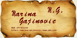 Marina Gajinović vizit kartica